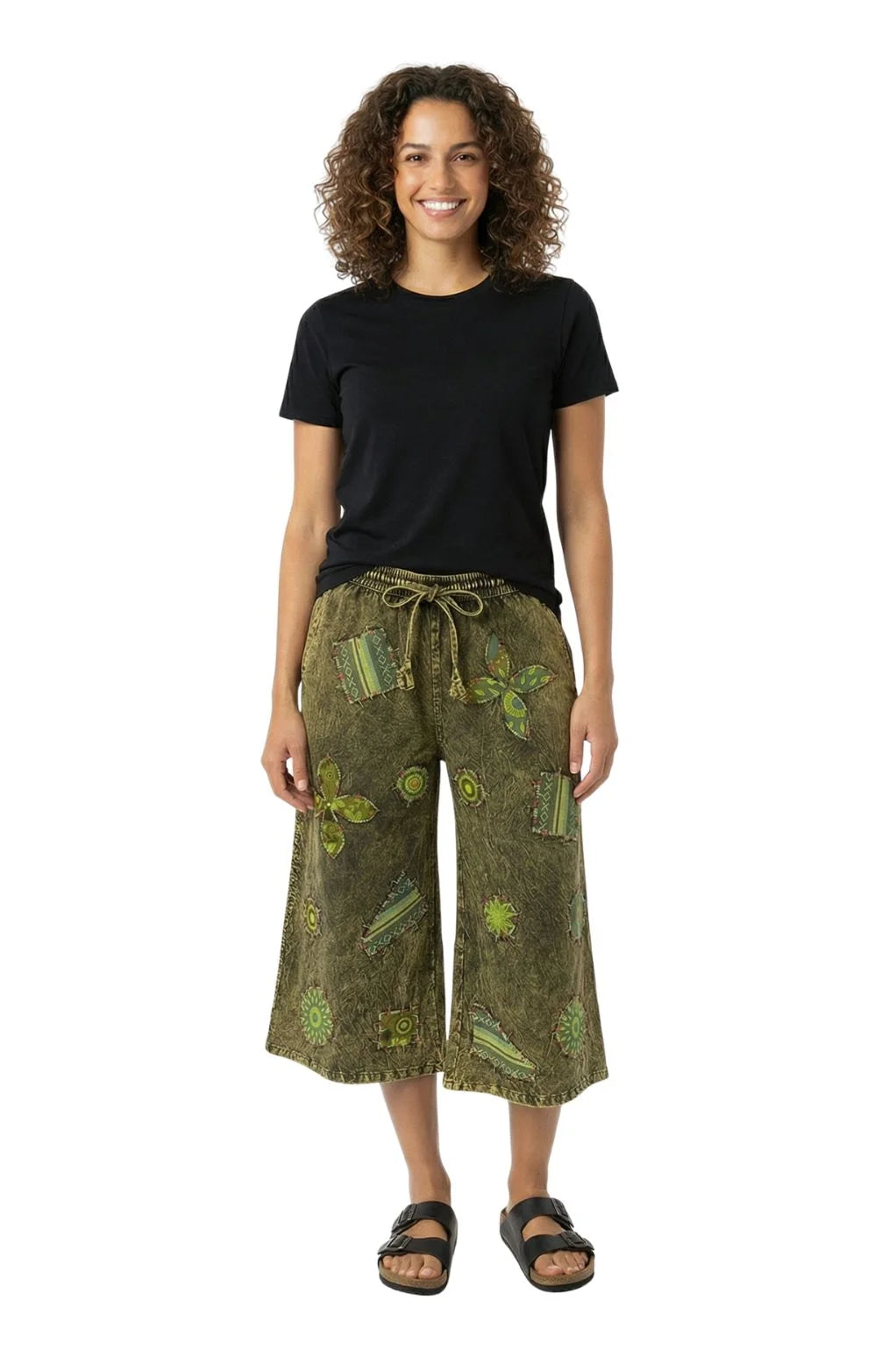 Mandala Wide-Leg Cropped Pants – Ark Fair Trade