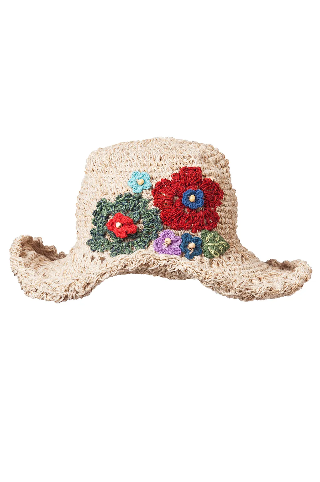 Hemp Cotton Flower Wire Rim Hat
