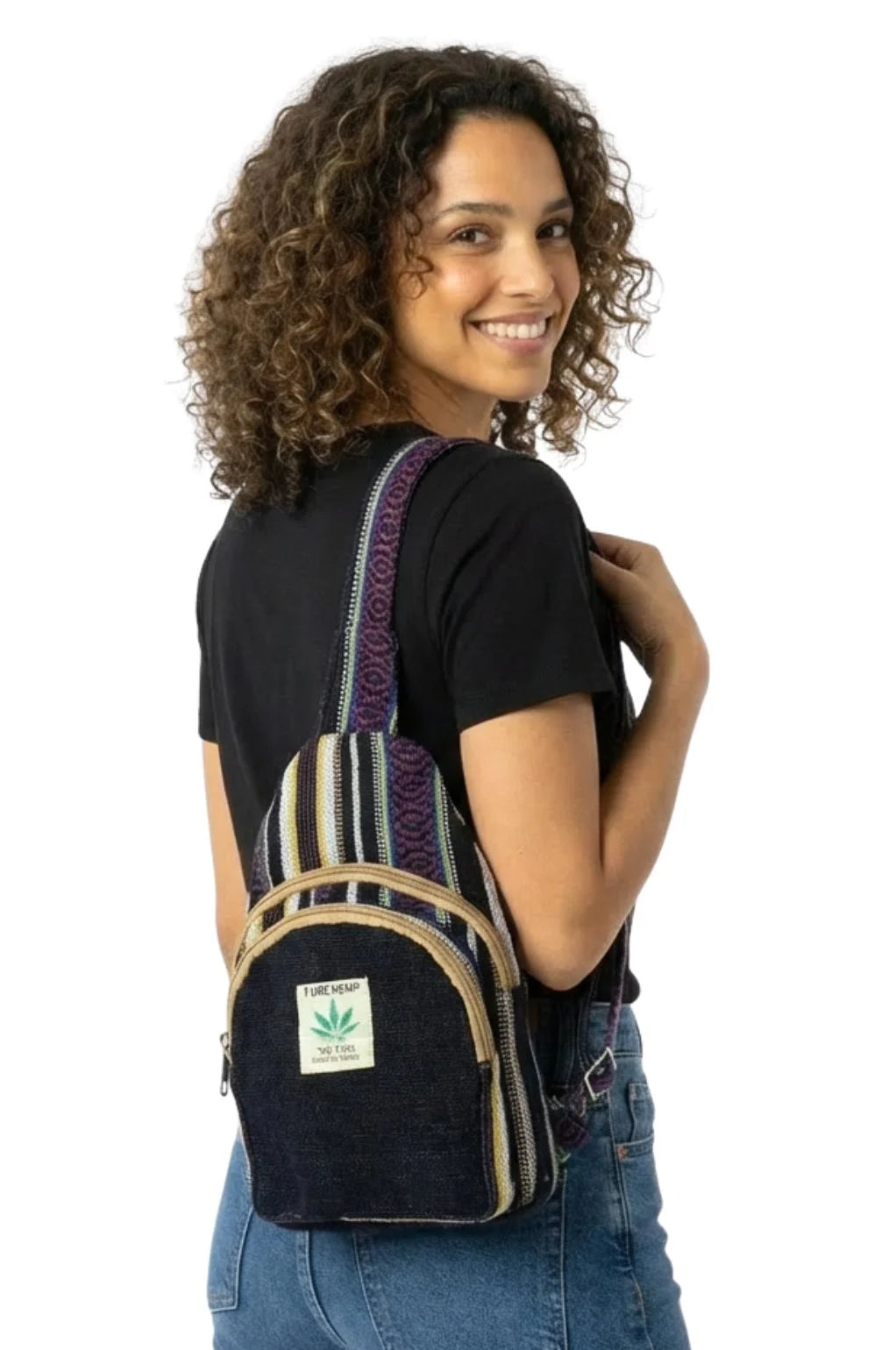 cross body mini backpack Ganja Small Crossbody Backpack – Ark Fair Trade