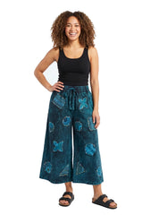Mandala Wide-Leg Cropped Pants