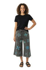 Mandala Wide-Leg Cropped Pants