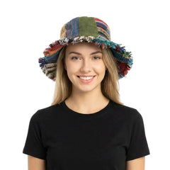 Hemp Cotton Patchwork Hat
