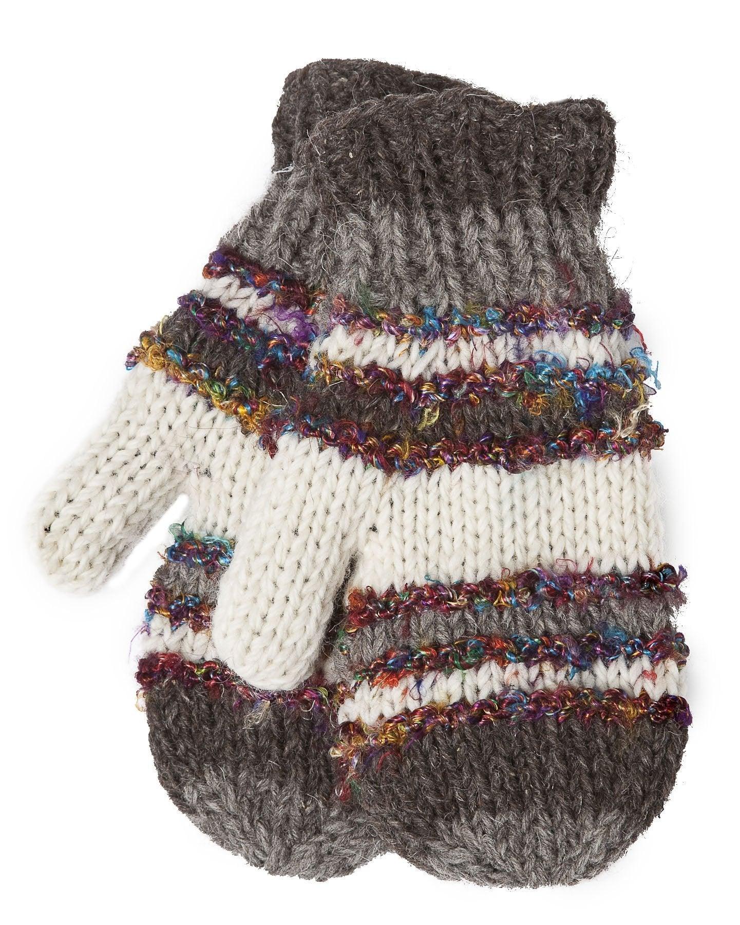 Swool Stripe Mittens - Ark Fair Trade